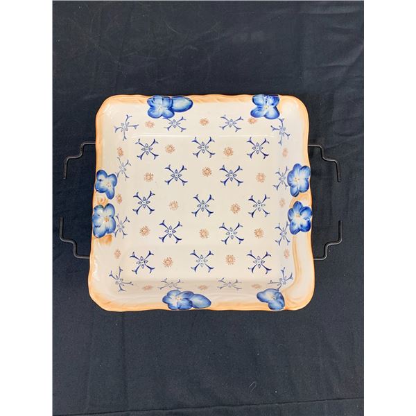 Temp-Tations Ovenware Square 10x10 Dish with Stand