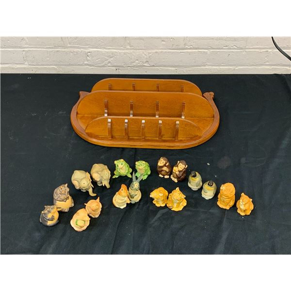 Lot of Noah's Ark Animal Salt and Pepper Shakers marked (87 fm Crafted in Taiwan)
