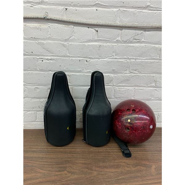 TK Columbia 300 Bowling Ball and 2 Bowling Pin Caddy-O Carry Bags