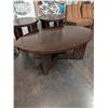 Image 4 : Modern Oval Coffee Table w/ Matching Round End Tables