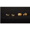 Image 1 : PAIR APPROX 22K HOOP EARRINGS & PAIR APPROX 18K EARRINGS SET WITH DIAMONDS (.04CT, 4.1G)