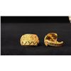 Image 2 : PAIR APPROX 22K HOOP EARRINGS & PAIR APPROX 18K EARRINGS SET WITH DIAMONDS (.04CT, 4.1G)