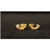 Image 3 : PAIR APPROX 22K HOOP EARRINGS & PAIR APPROX 18K EARRINGS SET WITH DIAMONDS (.04CT, 4.1G)