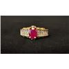 Image 1 : APPROX 18K LADIES RING SET WITH RUBY AND DIAMONDS (4.3G)