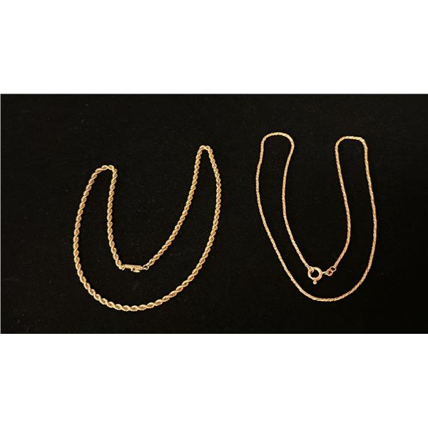 TWO APPROX 10K CHAINS (18"-20", 11.2G)