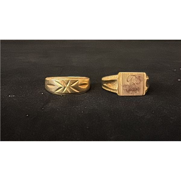 TWO APPROX 10K RINGS (9G)