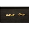 Image 1 : PAIR APPROX 10K HOOP EARRINGS & PAIR APPROX 10K EARRINGS SET WITH DIAMONDS (5.6G)