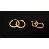Image 2 : PAIR APPROX 10K HOOP EARRINGS & PAIR APPROX 10K EARRINGS SET WITH DIAMONDS (5.6G)