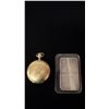 Image 2 : GOLD PLATED WALTHAM LADIES POCKET WATCH & 1OZ SILVER BAR
