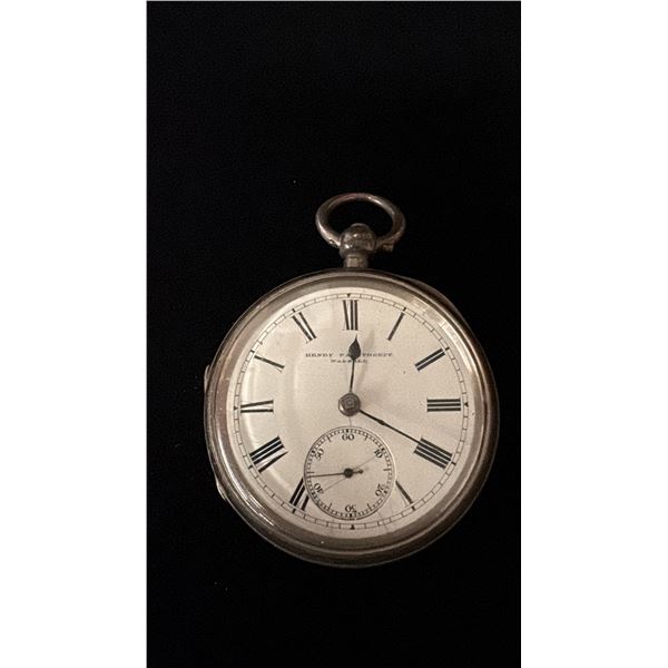SILVER KEY WIND POCKET WATCH (100G+)