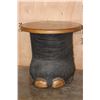 Image 1 : *Real Skin* ELEPHANT FOOT Table with a Wood Top