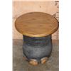 Image 2 : *Real Skin* ELEPHANT FOOT Table with a Wood Top
