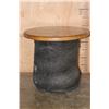 Image 5 : *Real Skin* ELEPHANT FOOT Table with a Wood Top