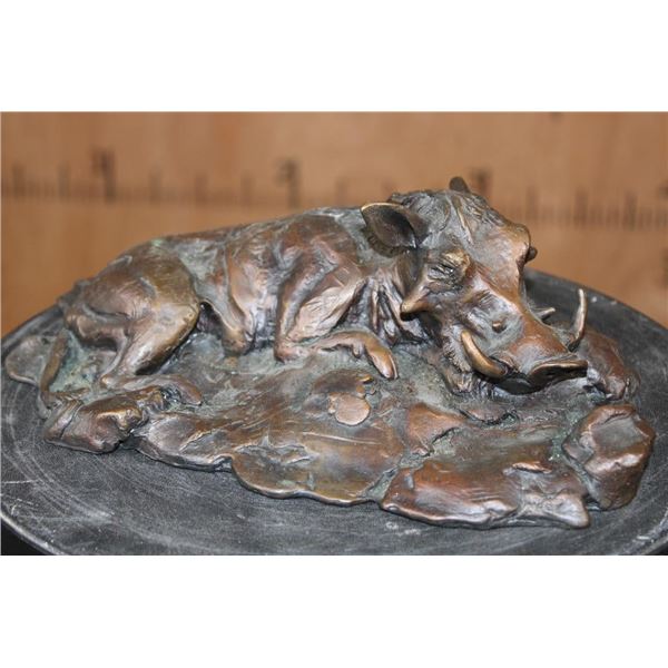 WARTHOG Bronze Sculpture Signed "Rayner" and Numbered #5/50