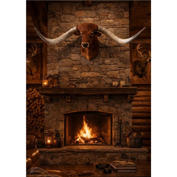 Huge TEXAS LONGHORN Shoulder Mount with a Big Texas Twist