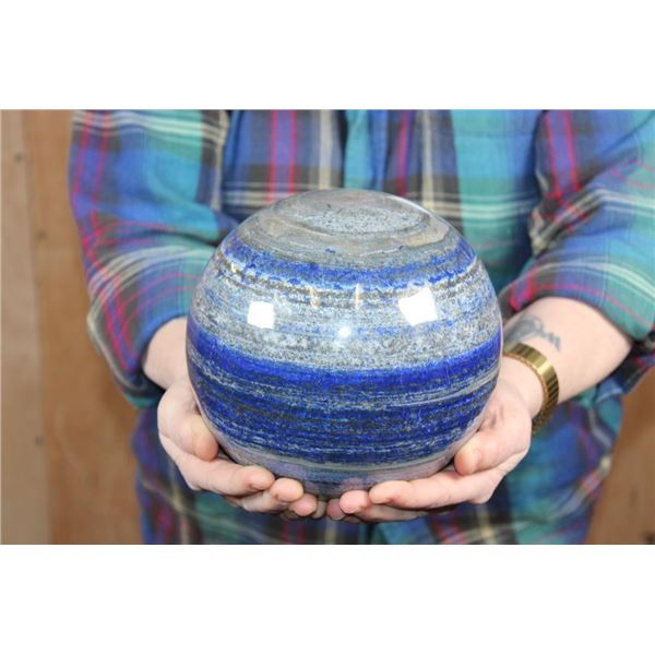XL Polished BLUE LAPIS LAZULI Mineral Sphere, Weight: 16 lbs