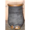 Image 1 : AFRICAN ELEPHANT Foot Stool or End Table with a Wood Top