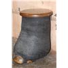 Image 2 : AFRICAN ELEPHANT Foot Stool or End Table with a Wood Top