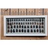 Image 1 : (60) Native American PROJECTILE POINTS or ARROWHEADS in a Glass Display Case