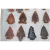 Image 5 : (60) Native American PROJECTILE POINTS or ARROWHEADS in a Glass Display Case