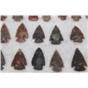 Image 6 : (60) Native American PROJECTILE POINTS or ARROWHEADS in a Glass Display Case