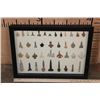 Image 2 : (40) Native American Stone ARTIFACTS, Projectile Points, and Drill Bits in a Display Case