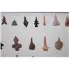 Image 4 : (40) Native American Stone ARTIFACTS, Projectile Points, and Drill Bits in a Display Case