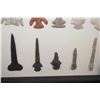 Image 9 : (40) Native American Stone ARTIFACTS, Projectile Points, and Drill Bits in a Display Case