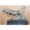 Image 2 : Original "Jaguar" Limited Edition #8/50 Bronze Sculpture by Paul Rhymer on a Marble Base