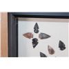 Image 2 : (80) Contemporary ARROWHEADS or Bird Points and (1) AXE Head in a Display Case
