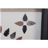 Image 3 : (80) Contemporary ARROWHEADS or Bird Points and (1) AXE Head in a Display Case