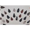 Image 4 : (80) Contemporary ARROWHEADS or Bird Points and (1) AXE Head in a Display Case
