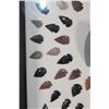 Image 5 : (80) Contemporary ARROWHEADS or Bird Points and (1) AXE Head in a Display Case