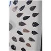 Image 7 : (80) Contemporary ARROWHEADS or Bird Points and (1) AXE Head in a Display Case