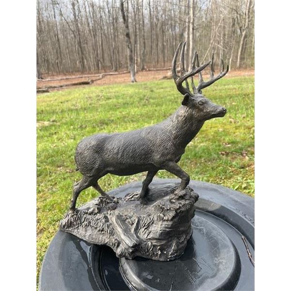 "Scenic Overlook" Whitetail Deer SCULPTURE by Mike Spindle by Fountain Creek Productions 1993