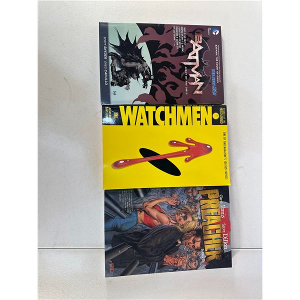 Watchmen, Batman Night of the Owls & Preacher Book Two