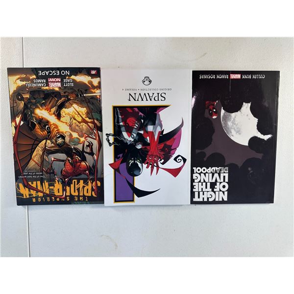 Marvel Graphic Novel Lot: Spawn Vol. 4, Spider-Man: The Gauntlet & Night of the Living Deadpool