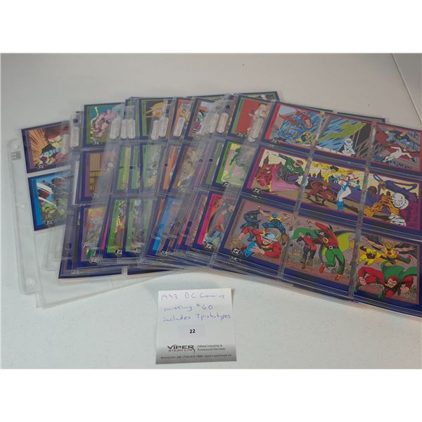1993 DC Comics Trading Card Set (Near Complete, Missing #60, Includes Prototypes)