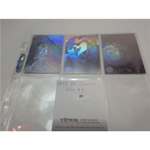 1993 DC Comics Hologram Insert Card Lot: Captain Marvel, Hawkman & Lobo