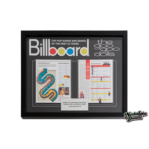 The Goo Goo Dolls | Billboard #1 Song of 1992-2012 "Iris" Presentation Display (2012)