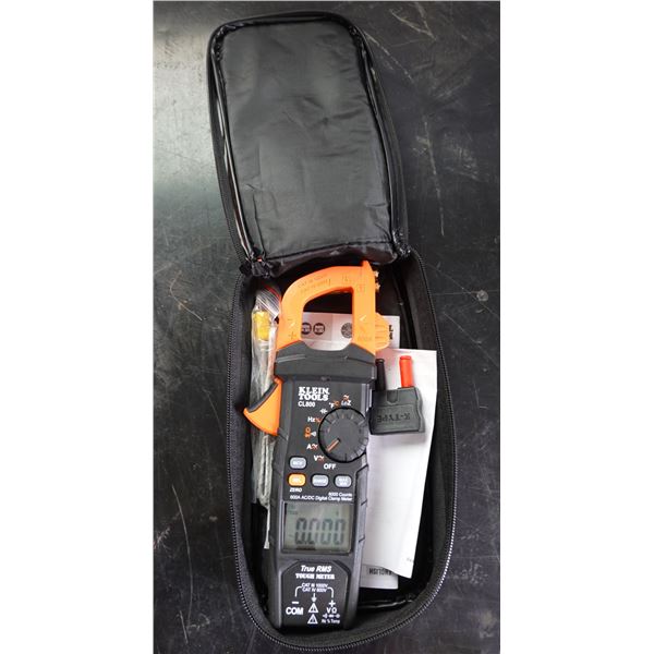 Klein Tools CL800 AC/DC Auto-Ranging True RMS Digital Clamp Meter in Case