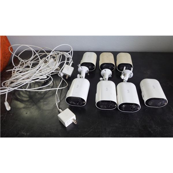 Qty 7 ARLO 310-50014-02 Home Security Cameras w/ Wires & AC Adapters