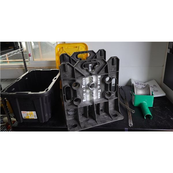 Rack-A-Tiers Multi-Purpose Wire Dispenser, Greenlee 441 Cable Feeding Sheave, etc