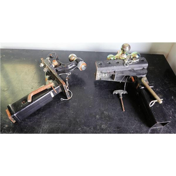 Qty 2 Heavy-Duty Towing Hitches: Ball Mount & Tri-Ball Hitch