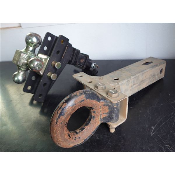 Qty 2 Heavy-Duty Towing Hitches: Pintle Hook & Ball Hitch
