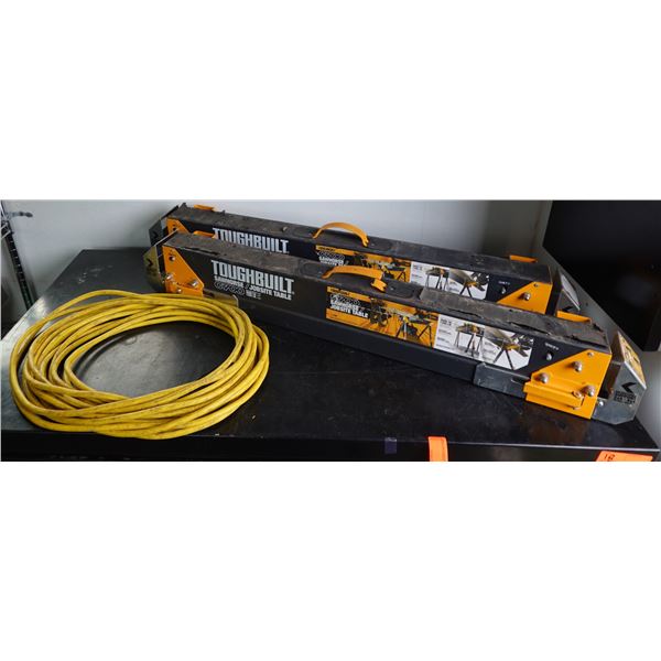 Qty 2 Toughbuilt C700 Sawhorse / Jobsite Tables & Cable