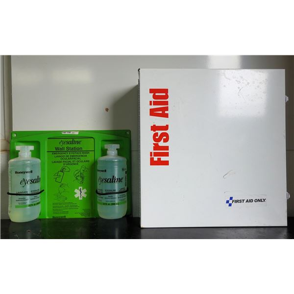 Honeywell EyeSaline Wall Station & First Aid Kit w/ Contents