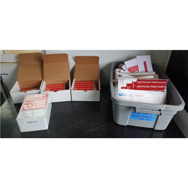 Safety Decals: Caution Solar Circuit, Photovoltaic Power Source (Pick up 4/13 afternoon or 4/14)