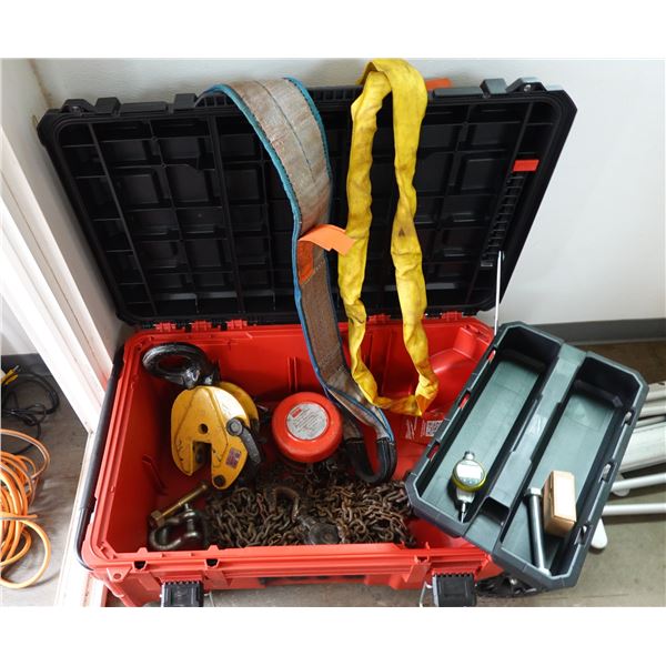 Tool Chest w/ Dayton Chain Hoist, Straps, Chain Length, Shackle (Pick up 4/13 afternoon or 4/14)