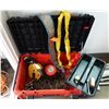 Image 1 : Tool Chest w/ Dayton Chain Hoist, Straps, Chain Length, Shackle (Pick up 4/13 afternoon or 4/14)